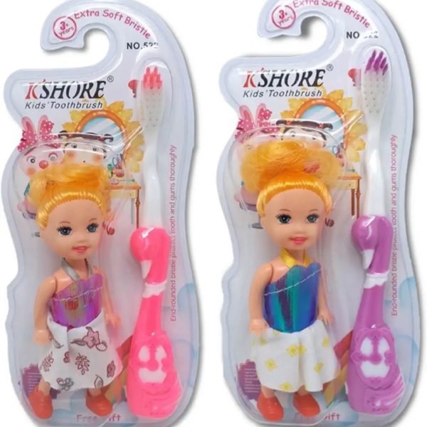 K'shore kids Toothbrush Baby Toothbrush With Doll Extra Sofft Oral Care Cleaning Brush For Kids 2 pcs
