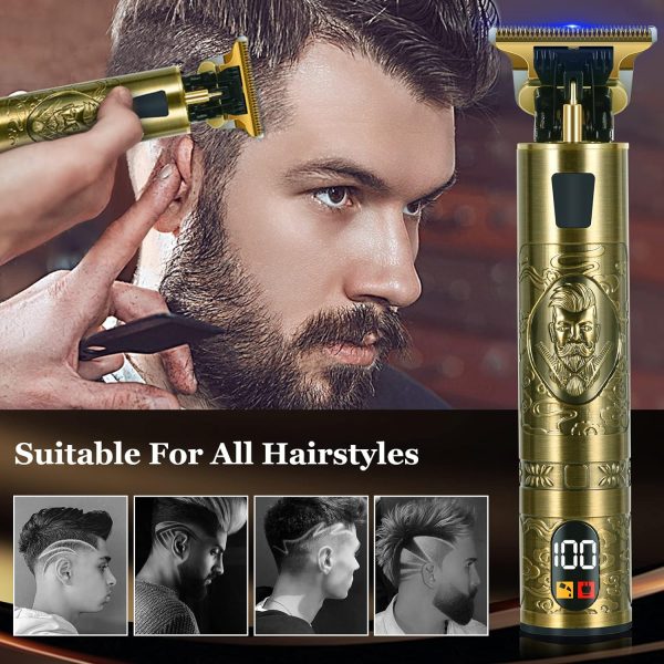Professional T9 Type-C Fast charging Rechargeable Cordless Electric Hair Clippers Beard Trimmer grooming clipper With LCD Display Haircut Kit For Men