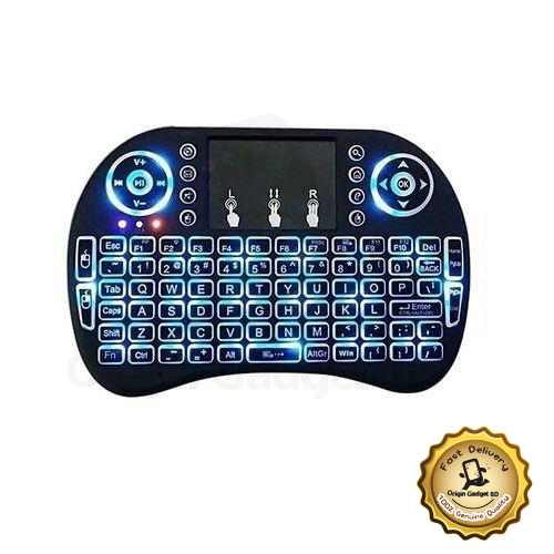 Rechargeable Mini Wireless Keyboard With Touch pad For Any Device With Color Back Ligh - Keyboard