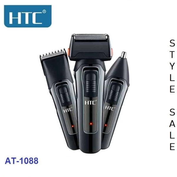 HTC AT-1088 Multi Purpose 3-in-1 Shaver Nose Trimmer and Hair Clipper For Men