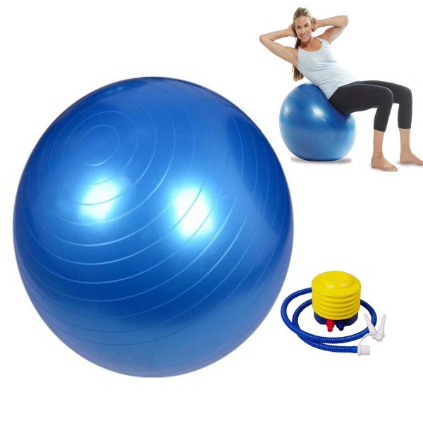 Gym Exercise Ball For Body Fitness Yoga Ball 75cm Capsule Type Premium Quality With Pumper
