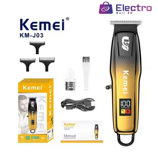 Kemei KM-J03 Professional LCD Display Hair Trimmer for men