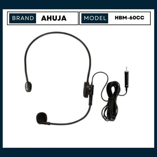 Ahuja HBM-60CC Headband Microphone 3.5 mm Jack With 6 Meter (19.5 feet) Cable